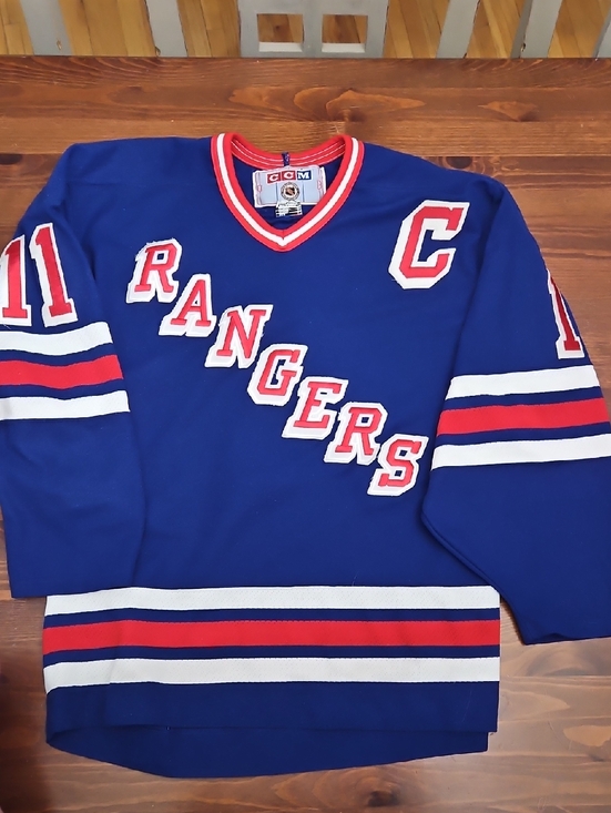 CCM Other - CCM Blue New York Rangers Hockey Jersey with Red and White Accents